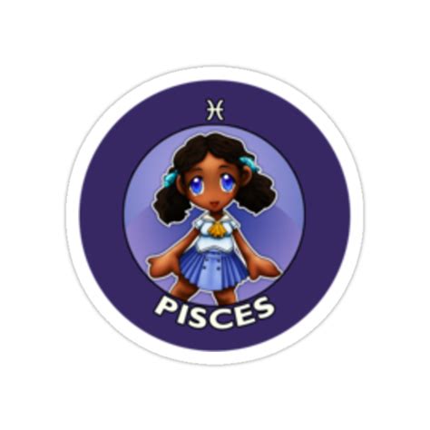 Chibi Schoolgirl Zodiac Pisces Stickers By Julia Lichty Redbubble