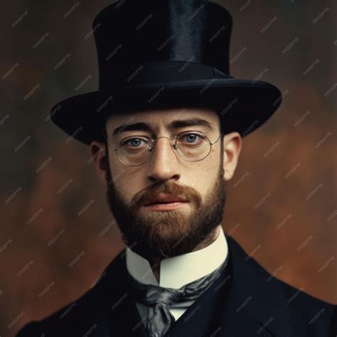 Premium Ai Image A Man Wearing A Top Hat And Glasses Is Wearing A Top