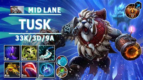 Tusk Mid Lane 732b Pos 2 Tusk Play Dota 2 Immortal Gameplay