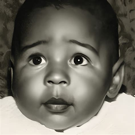 Light Skinned Baby African Old Picture Black And White 1994 · Creative