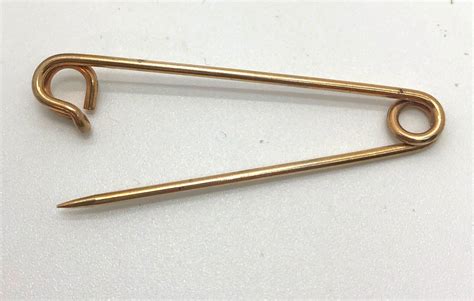 Antique Gold Plated Safety Pin Brooch Etsy Safety Pin Brooch