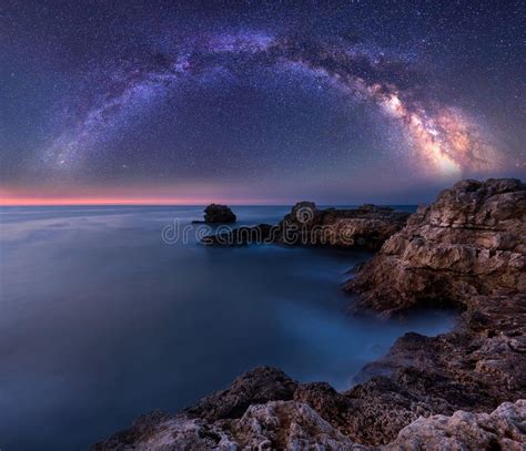 Milky Way Over The Sea Stock Photo Image Of Above Image