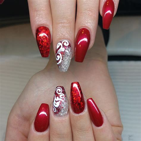 26 Red And Silver Glitter Nail Art Designs Ideas Design Trends