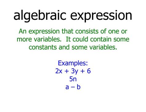 Algebraic Expressions Algebraic Expressions Writing Algebraic