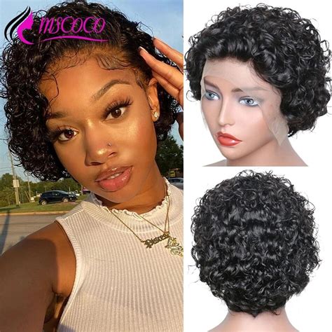 Mscoco Bob Lace Front Wig X Frontal Wig Short Bob Lace Front Human Hair Wigs Density