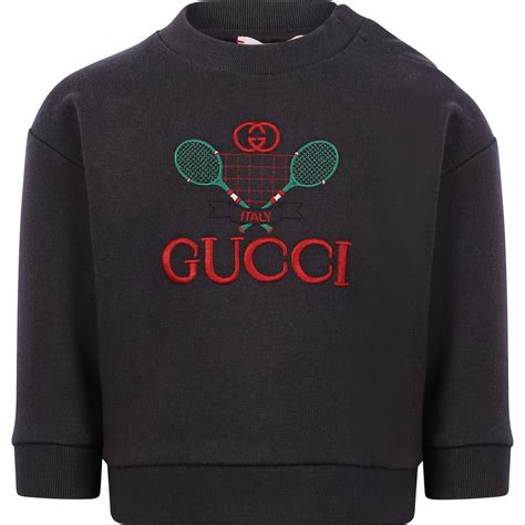 Gucci Logo Sweatshirt In Grey — Bambinifashioncom