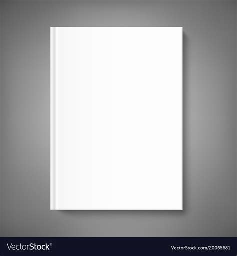 Blank Book Cover Template On Grey Background Vector Image