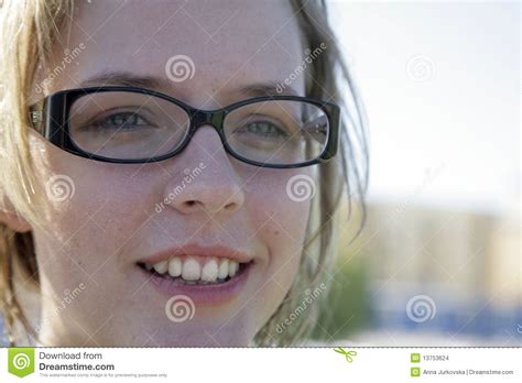 Cute Girl Wearing Glasses Stock Images Image 13753624