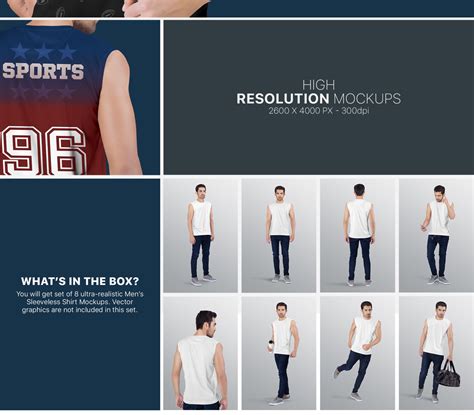 Download Men's Sleeveless Shirt Mockup Set in Apparel Mockups on ...