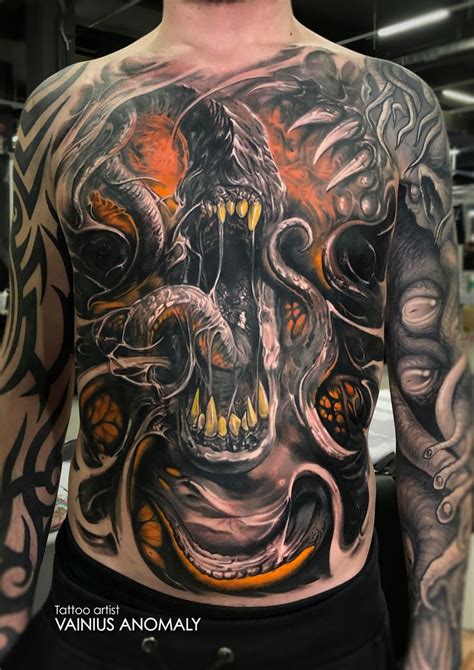H. P. Lovecraft Nyarlathotep tattoo by Vainius Anomaly | Horror tattoo