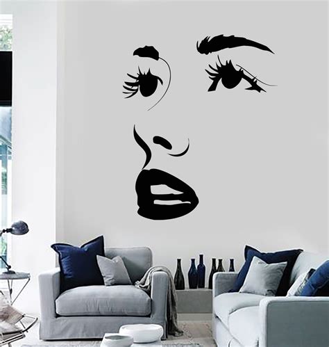 Vinyl Wall Decal Sexy Face Eyes Lips Beauty Salon Stickers Mural Uniqu