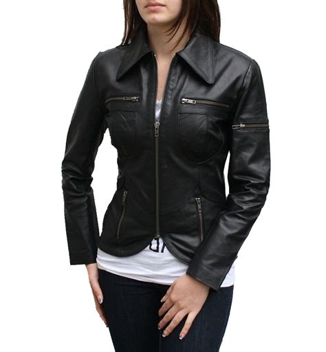 Women black leather jacket- Ladies leather jacket