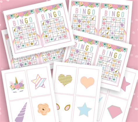 Unicorn Bingo Birthday Party Game Printable Instant Download