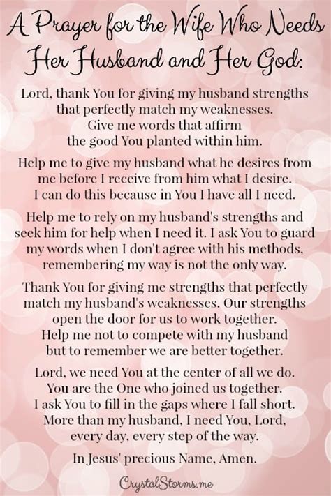 A Prayer For The Wife Who Needs Her Husband And Her God Crystal Storms