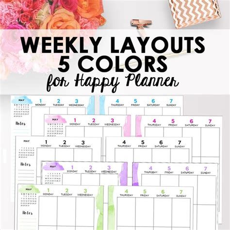 Happy Planner Weekly Printables Happy Planner Inserts Etsy