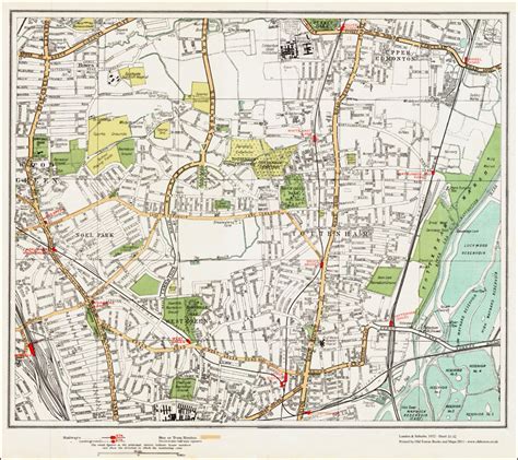 76 route schedules stops maps amazon com wood green tottenham bowes noel park west green turnpike lane 1923 old map. An old map of the Wood Green (east), Tottenham area area ...