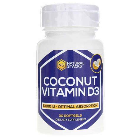 Vitamin D3 5000 Iu With Organic Coconut Oil Natural Stacks