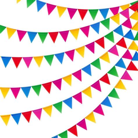 Multi Color Pennant Banners String Flags Triangle Party Decor Nylon 375