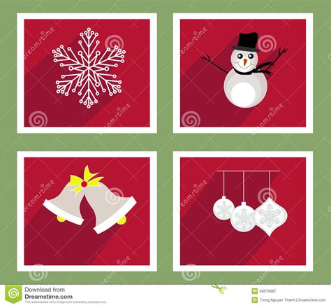 Set Of Elements For Christmas And New Year Greeting Cards Stock Vector