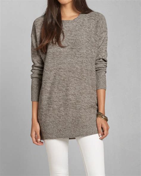 Long Length Crew Neck Sweater Sweaters Pullover Sweater Women