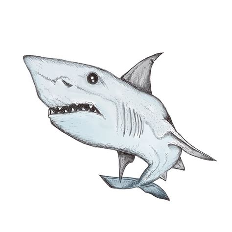 Shark Drawing Sea Life Art