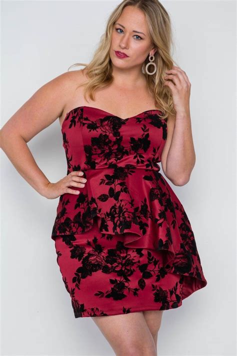 Just Viva Imported Plus Size Strapless Floral Sweetheart Mini Dress 1xl