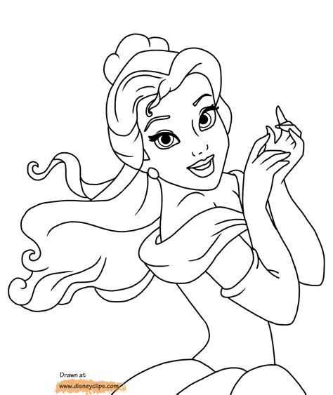 Belle Disney Princess Coloring Page Belle Coloring Pa