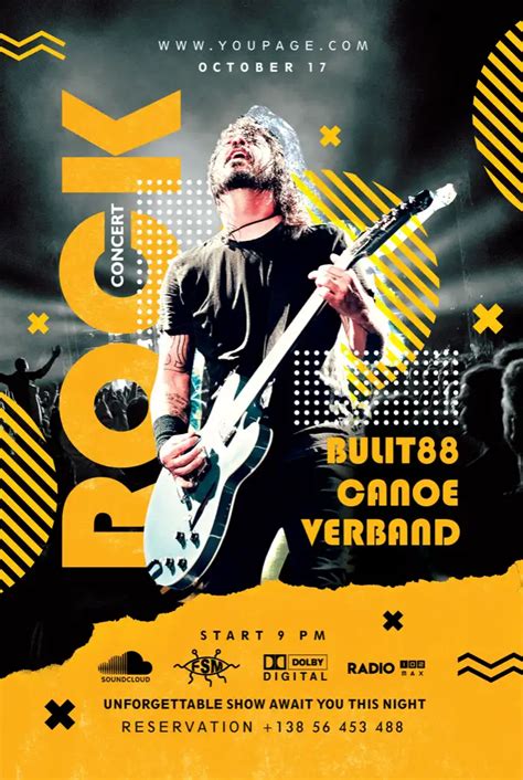 Free Rock Concert Poster PSD Template Best Free PSD Flyer