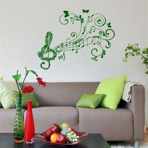 Note Notes Floral Pattern Waves Musical Treble Clef Decor Recording