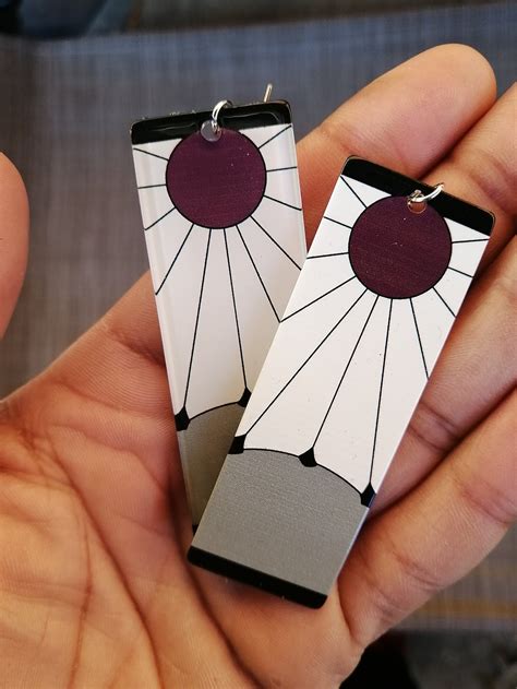 Hanafuda Earrings Anime Demon pierced ears | Etsy