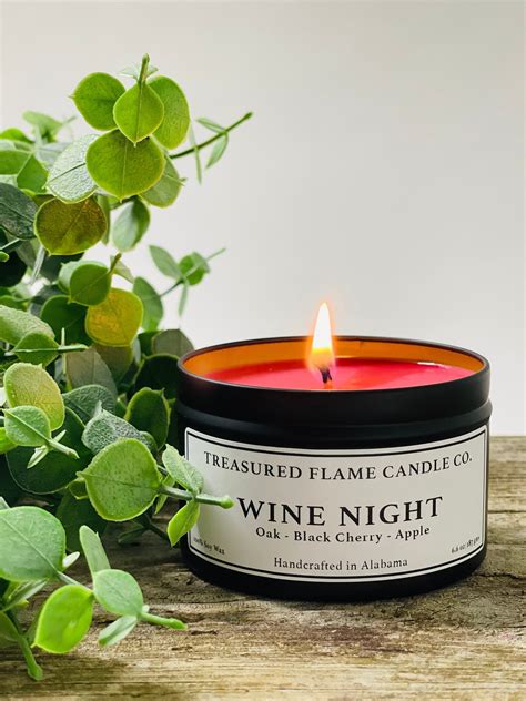 Wine Night Scented Candle 8 Ounce Tin Etsy