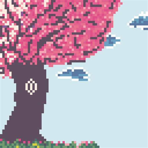 Pixel Art Cherry Blossom Tree By Slhqueenbee On Deviantart