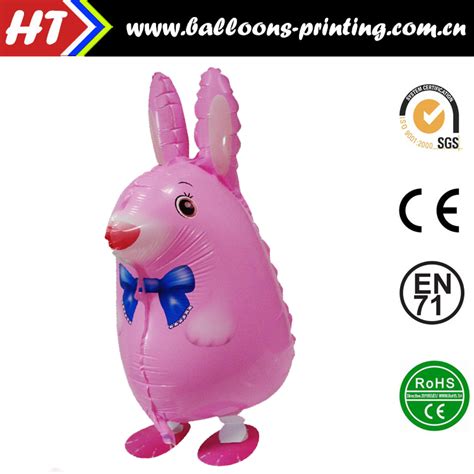 Hot Pink Rabbit Walking Animal Pet Balloons Kids Birthday Party