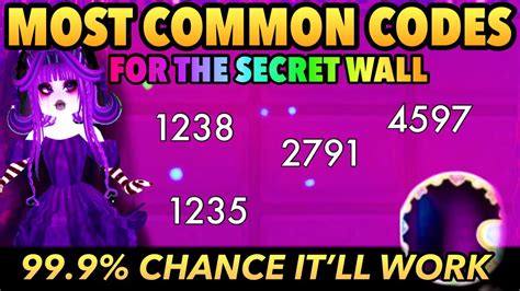 Most Common Codes For The Secret Wall At The Royale High New School