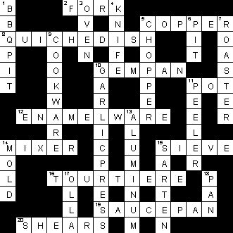 Answers for the crossword clue: Kitchen Tools Crossword Puzzle Clue - Besto Blog