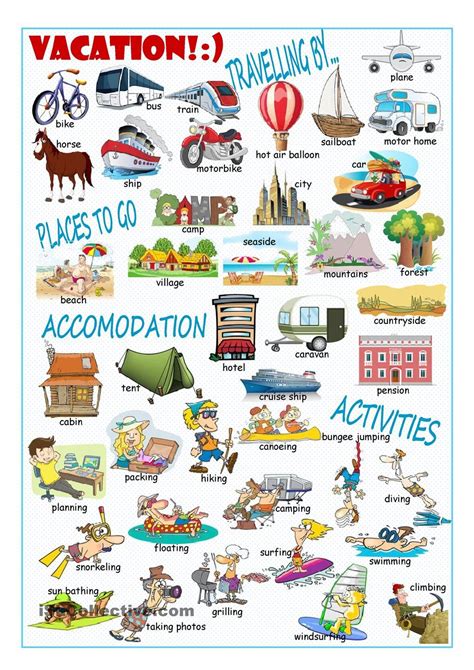 Vacation Picture Dictionary 1 English Vocabulary English Language
