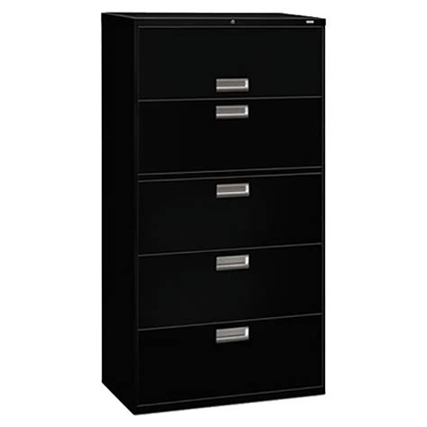 How to install steel file cabinet. HON 685LP 600 Series 36" x 19 1/4" x 67" Black Five-Drawer ...