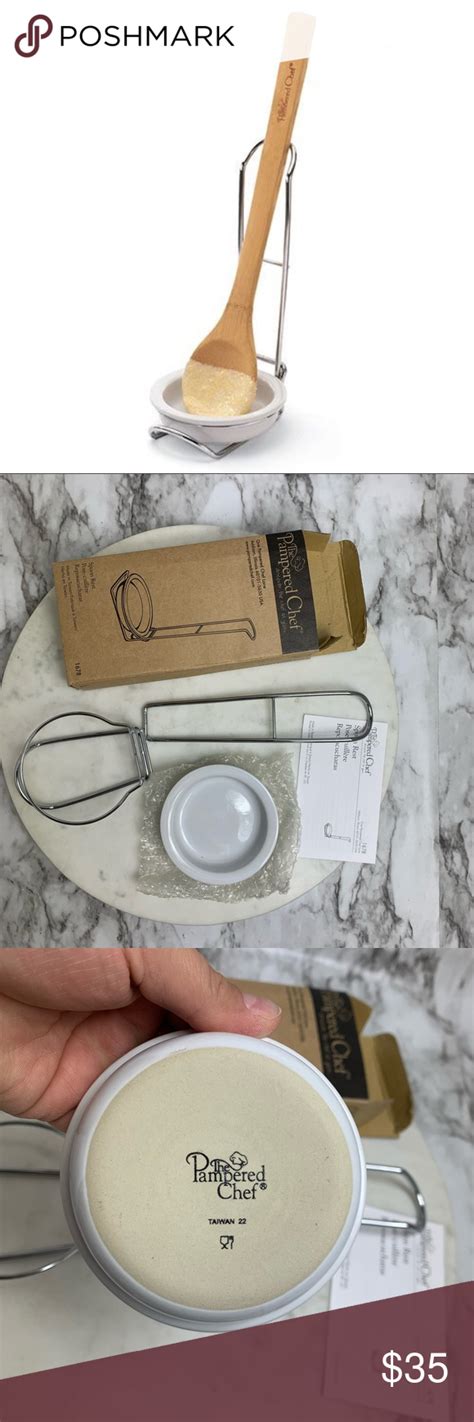 Pampered Chef Spoon Rest Spoon Holder White Spoon Holder Spoon Rest