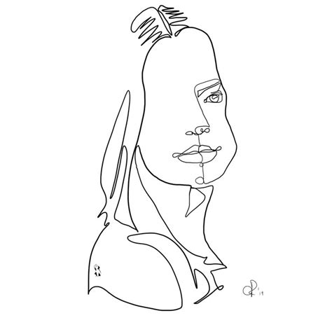 *my hand died* i just spent over 30 minutes making a drawing with one continuous line. One line art Portrait | Gesicht zeichnen lernen, Gesichter ...