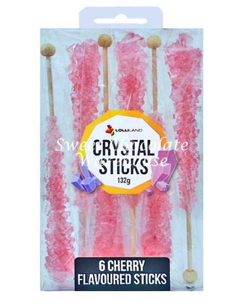 Crystal Sticks Cherry Flavoured 6 Pack Sweet Chocolate Warehouse