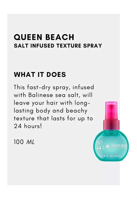 Buy TIGI Bed Head Queen Beach Salt Infused Texture Spray 2024 Online