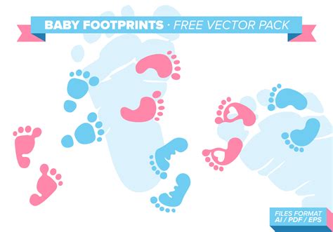 Baby Footprints Free Vector Pack 101382 Vector Art At Vecteezy