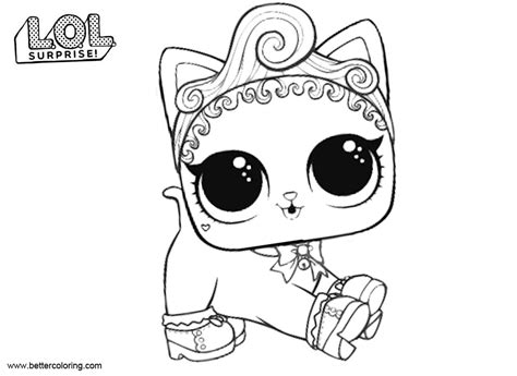 Learn to color lol dolls surprise pets kitty kitty and splash meow maid and then print them both for free to color at home yourself by visiting. LOL Pets Coloring Pages Royal Kitty Cat - Free Printable ...