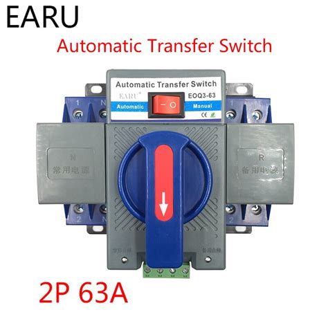 2p 63a 230v Mcb Type Dual Power Automatic Transfer Switch Ats Atse