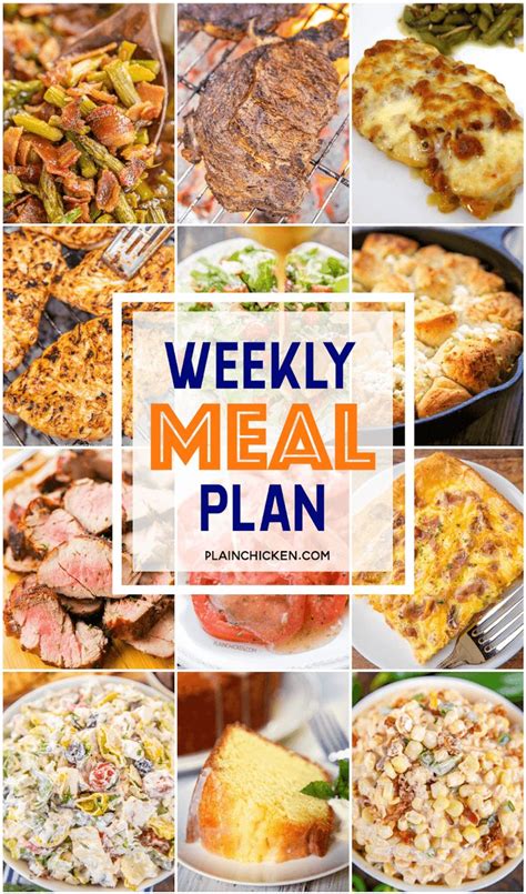 The Weekly Meal Plan Is Full Of Delicious Meals