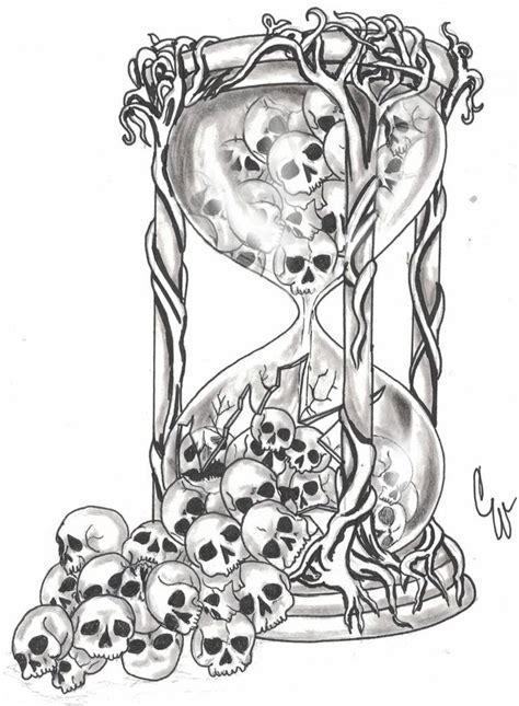 Hourglass By Spellfire42489 On Deviantart Skull Tattoo Design Hourglass Tattoo Skull Art Drawing