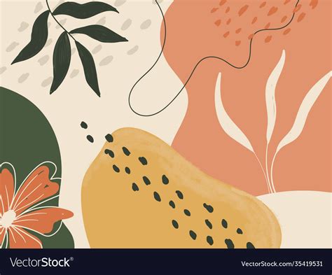 Hand Drawn Abstract Wallpaper With Organic Shapes Vector Image
