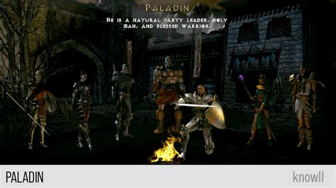 The sword of a paladin represents the might of righteousness and his shield symbolizes the strength of his faith. Diablo II: Classes Guide