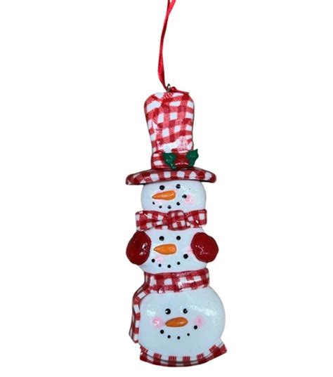 Xmas Snowman Totem Poles Ornament