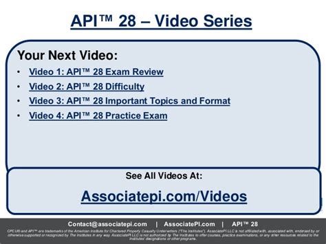 Api™ 28 Important Topics And Exam Format Api™ 28 Series Part 3